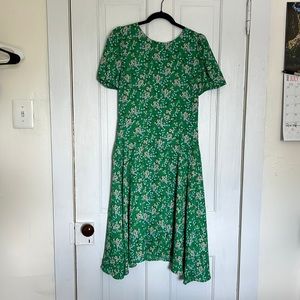 LOFT green floral dress